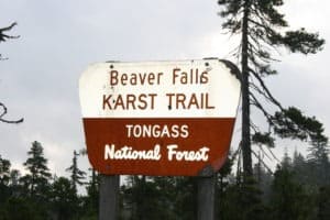 Beaver Falls Karst Trail Sign Post
